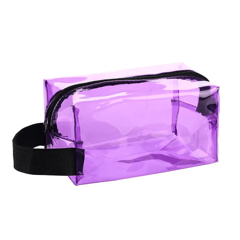 Purple translucent cosmetic pouch - Vibrant color option for custom manufacturing
