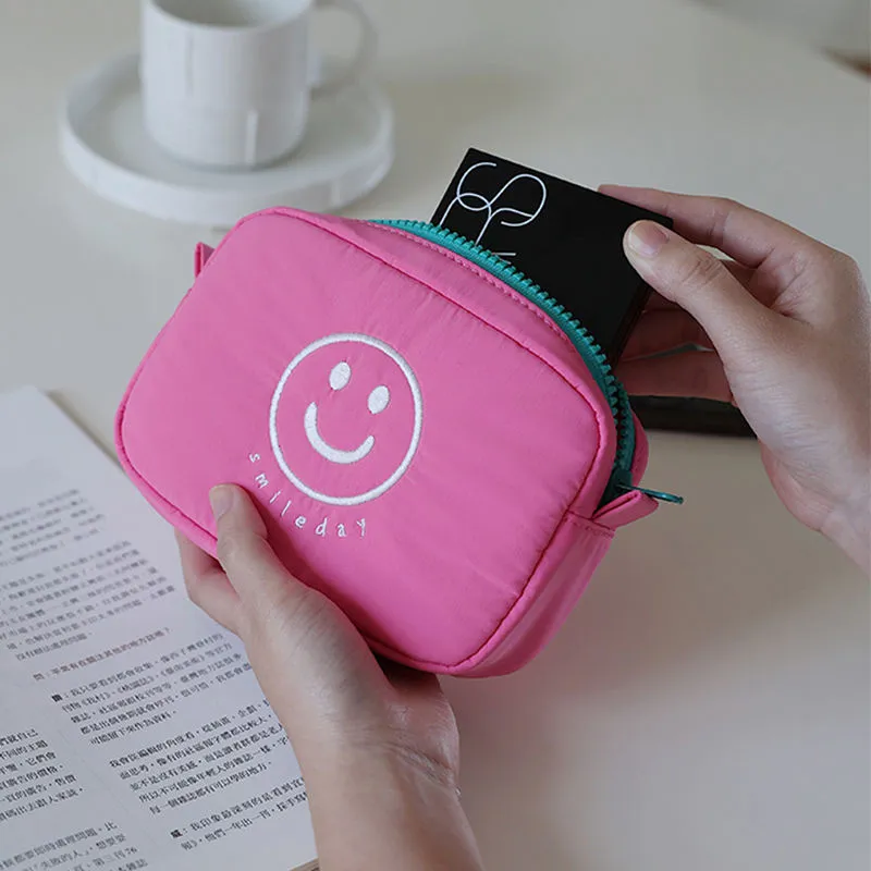 Smiley face bag in use - practical demonstration for custom manufacturing