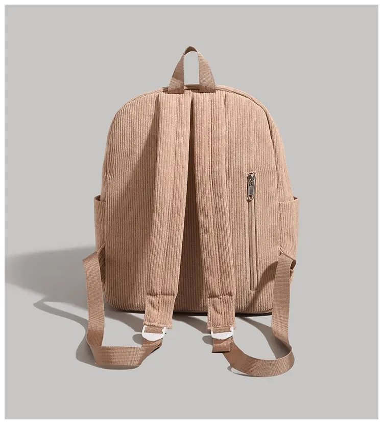 Back detail showing side storage pockets - OEM school backpack production