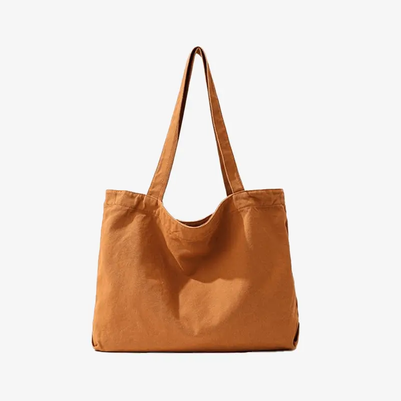 Canvas shoulder bag front view - OEM manufacturing precision for wholesale accessories showing craftsmanship