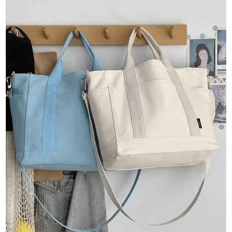 Canvas tote bag detailed view - Production quality for custom accessory manufacturing