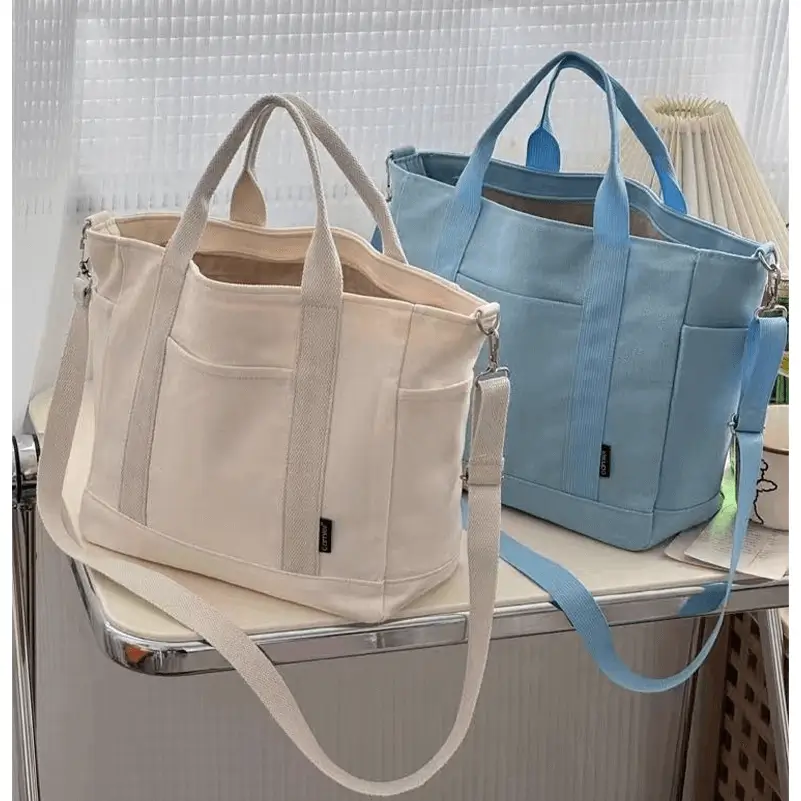 Canvas tote bag front view - OEM manufacturing precision for wholesale accessories showing craftsmanship