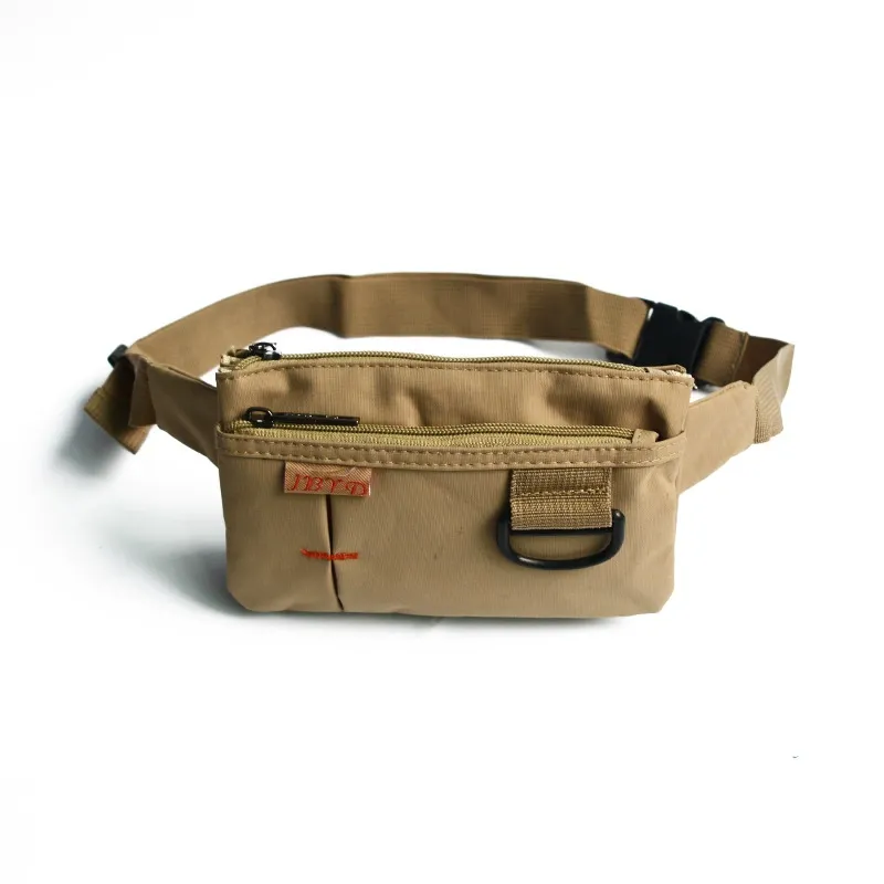 Waterproof nylon shell detail on slim running passport fanny pack