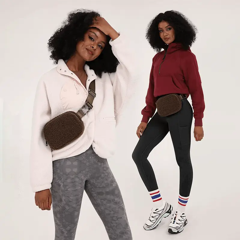 Teddy material fanny pack smartphone capacity - OEM manufacturing precision for wholesale seasonal accessories showing versatile design options