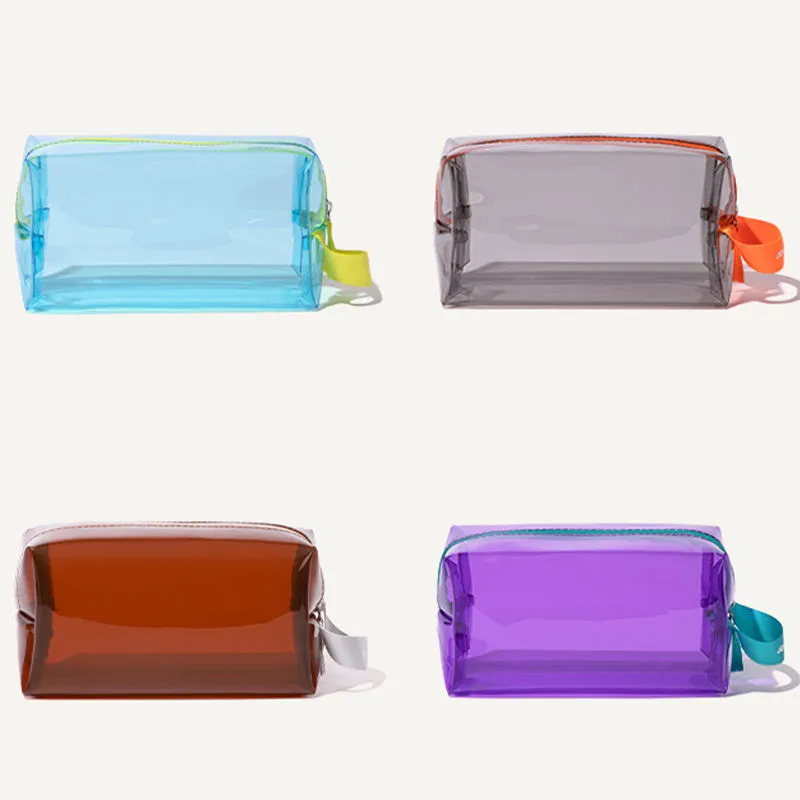 Transparent cosmetic bag color collection - Multiple options for custom manufacturing