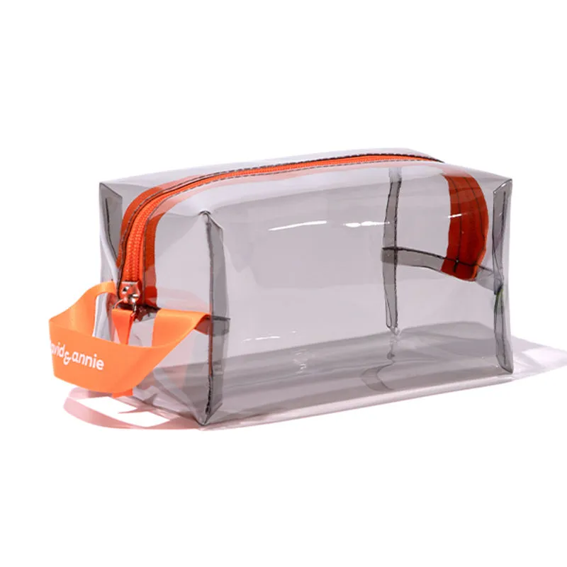 Smoky gray transparent cosmetic bag - Modern design for wholesale distribution