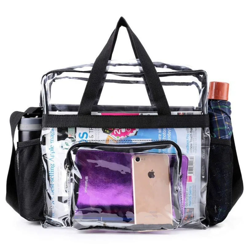 Side view of Waterproof Clear PVC Travel Duffel Bag