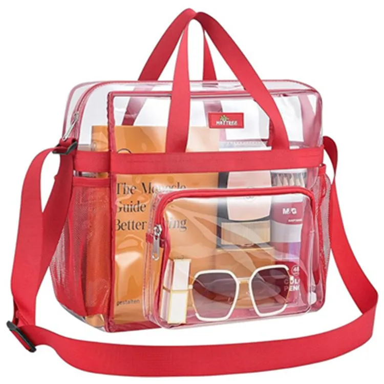 Interior compartments of Waterproof Clear PVC Travel Duffel Bag